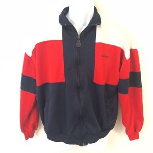 Mac Gregor Vintage Color Block Jacket L Red White